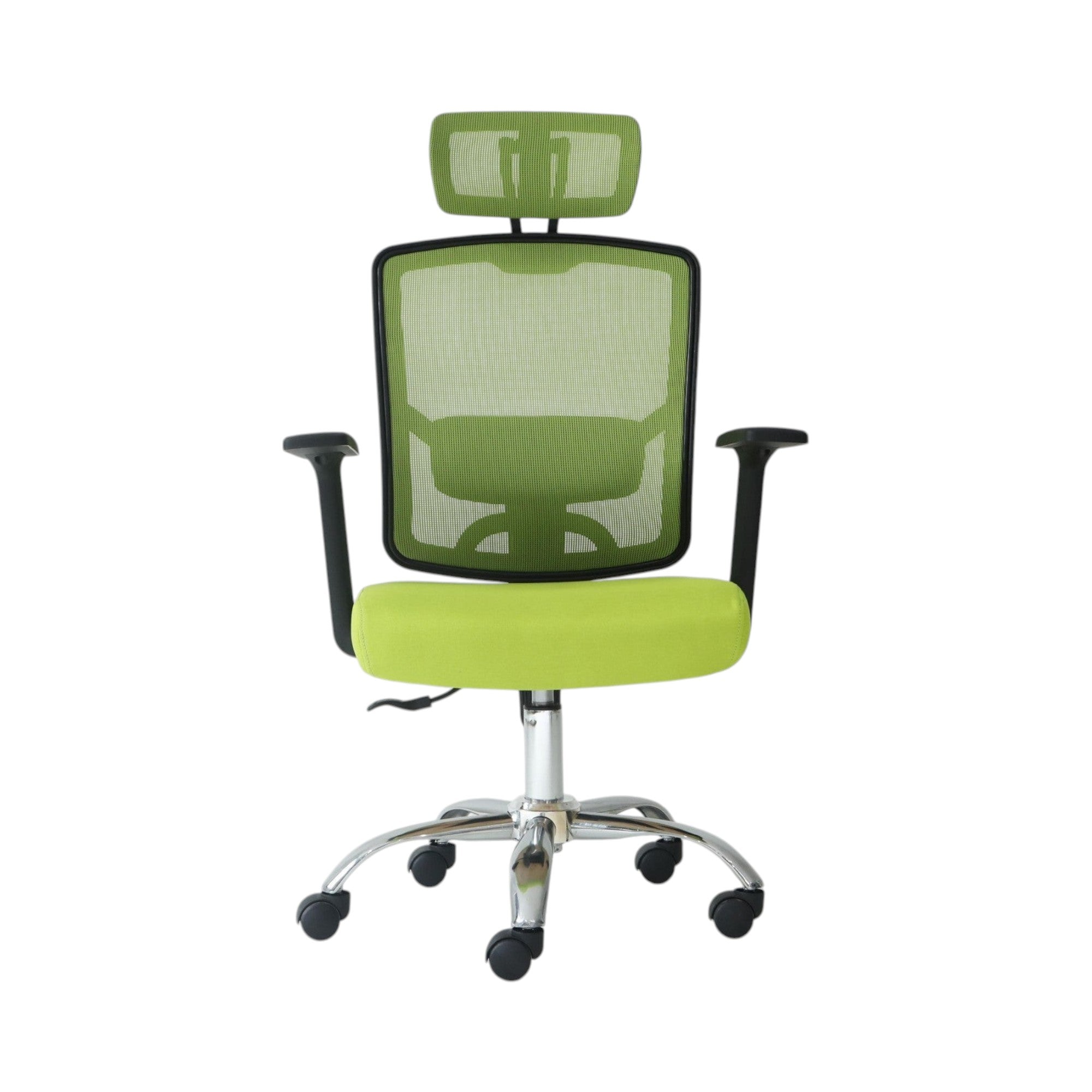 Xiaoyaozuo office chair: Ergonomic green mesh office chair with adjustable headrest, padded seat, and smooth-rolling casters.