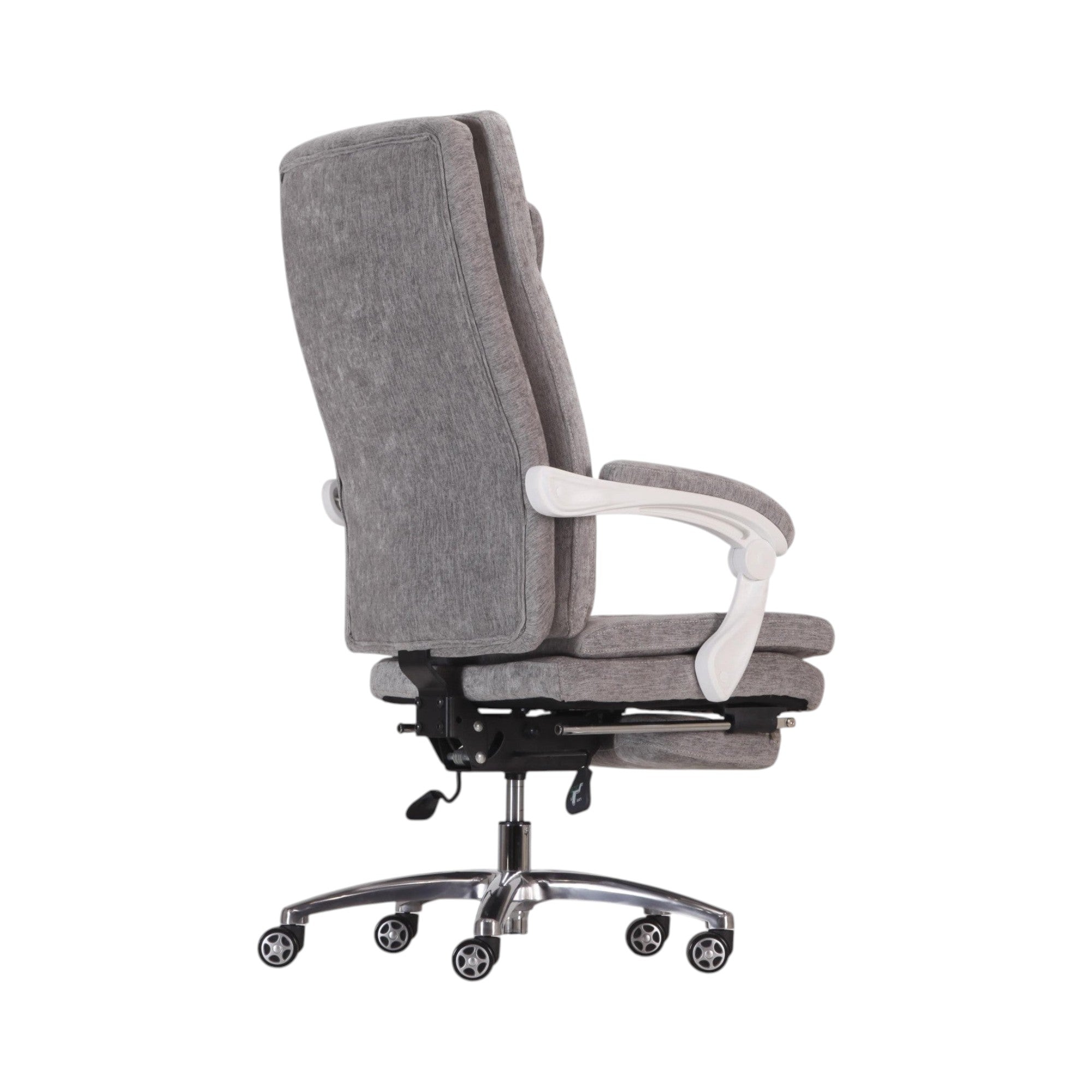 Xiaoyaozuo office chair grey fabric ergonomic chair with retractable footrest and lumbar support