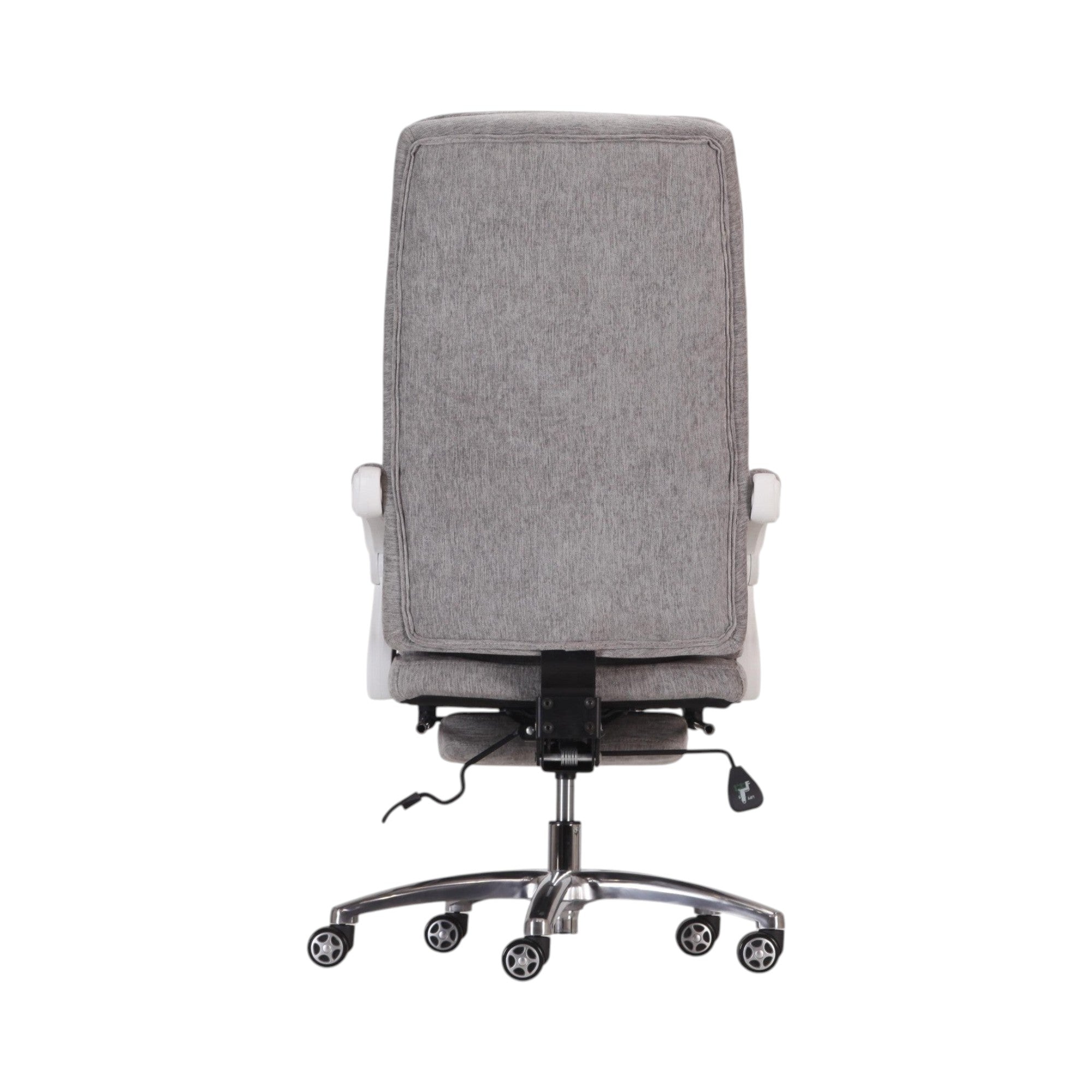 Xiaoyaozuo office chair grey fabric ergonomic office chair with high backrest and retractable footrest.