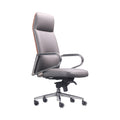 Xiaoyaozuo office chair executive high back chair in grey faux leather with chrome accents and padded seat.
