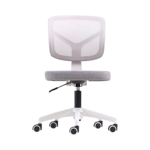 Xiaoyaozuo office chair in grey and white, ergonomic mesh back, padded fabric seat, adjustable height, and rolling casters.