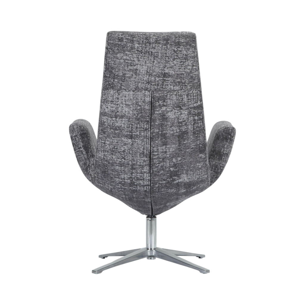 Xiaoyaozuo office chair, modern grey upholstered swivel chair with high back and brushed metal base.
