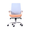 Xiaoyaozuo office chair with light blue backrest and orange seat, ergonomic design, swivel base with casters.