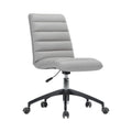 Xiaoyaozuo office chair, modern light grey faux leather executive chair with horizontal stitching, adjustable height, and casters.