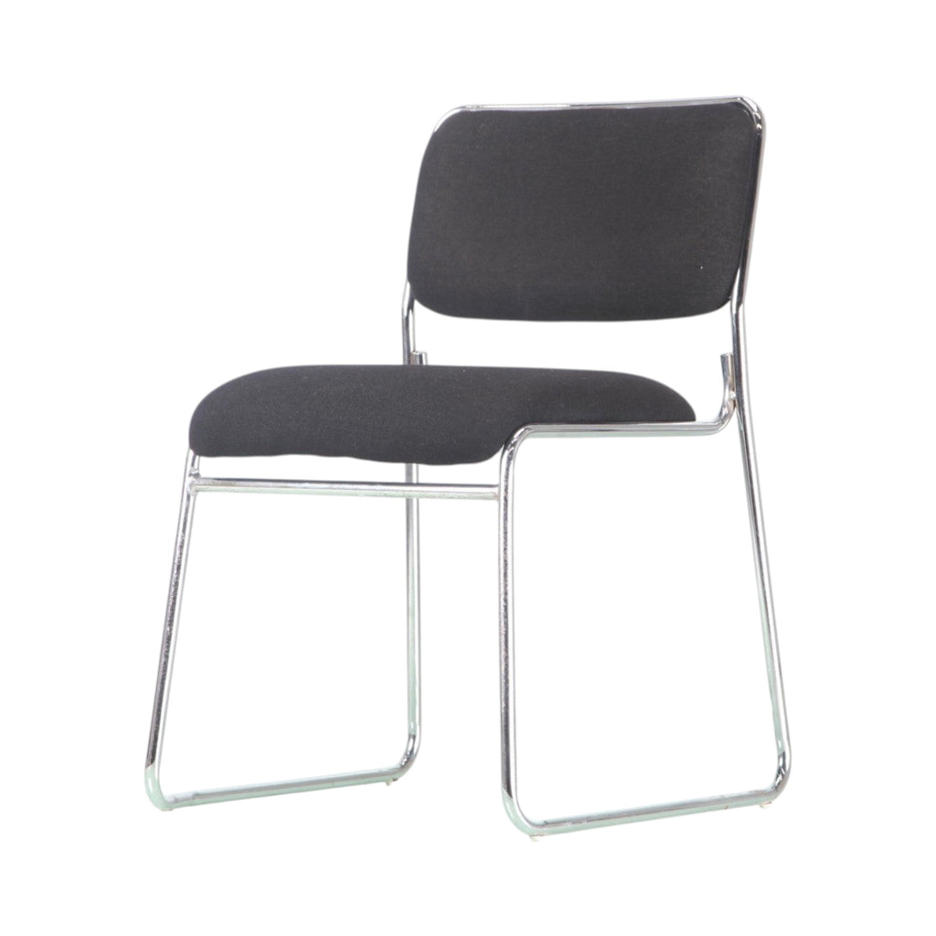Xiaoyaozuo office chair modern black fabric guest chair with sleek chrome cantilever frame