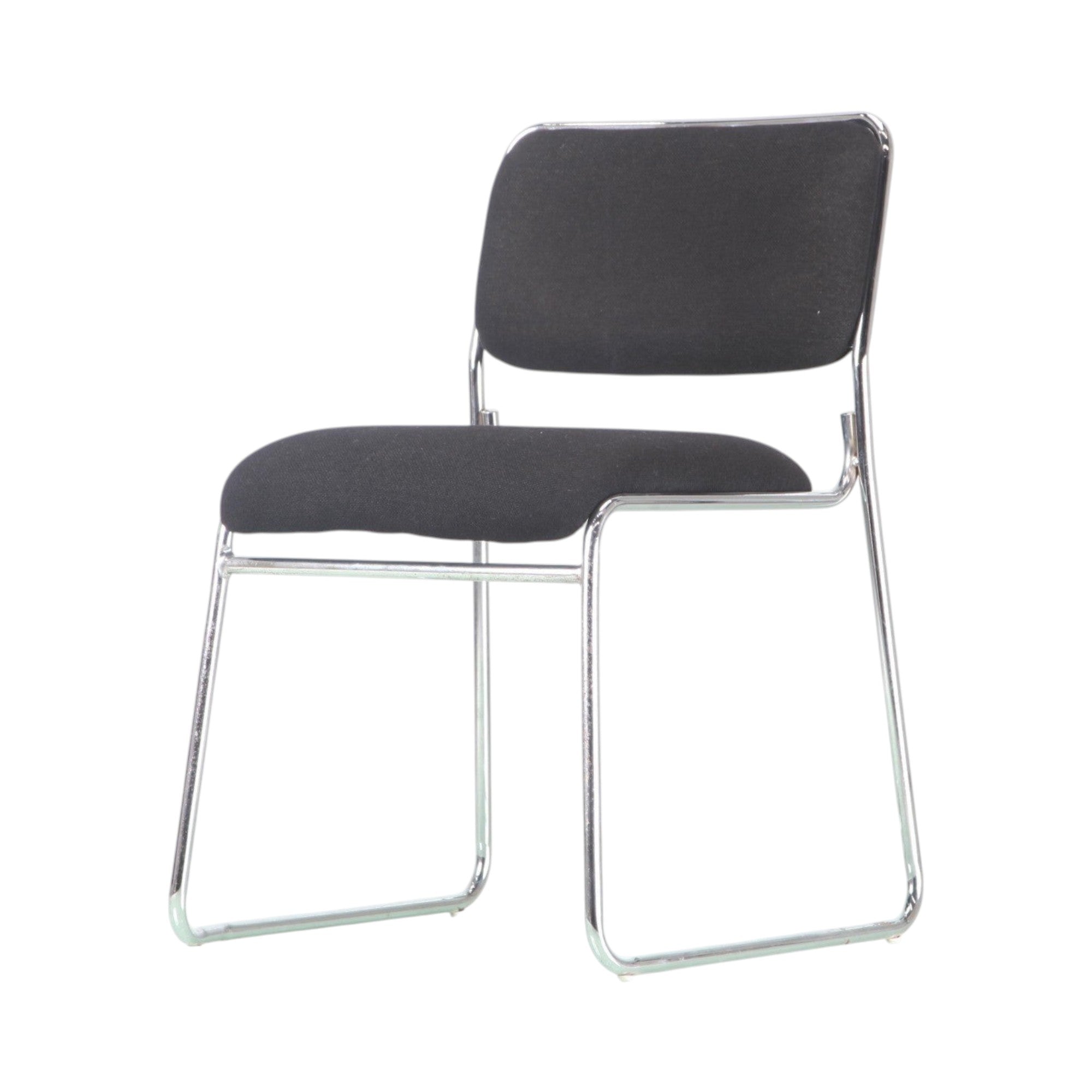 Xiaoyaozuo office chair modern black fabric guest chair with sleek chrome cantilever frame