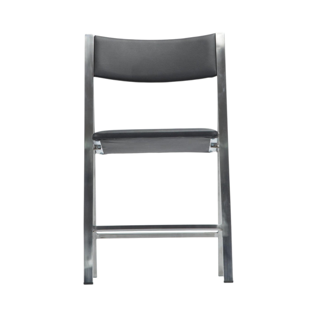 Xiaoyaozuo office chair modern folding chair with black seat and backrest on a white metal frame.