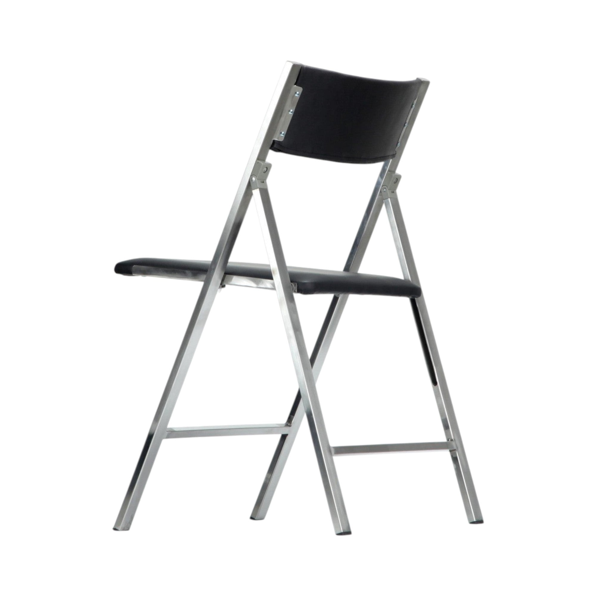 Xiaoyaozuo office chair modern folding chair with black seat and backrest on a silver metal frame