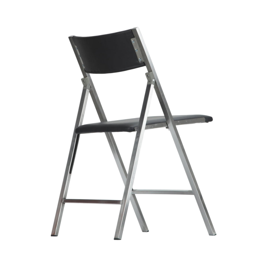 Xiaoyaozuo office chair modern folding chair with black seat and backrest on a silver metal frame.