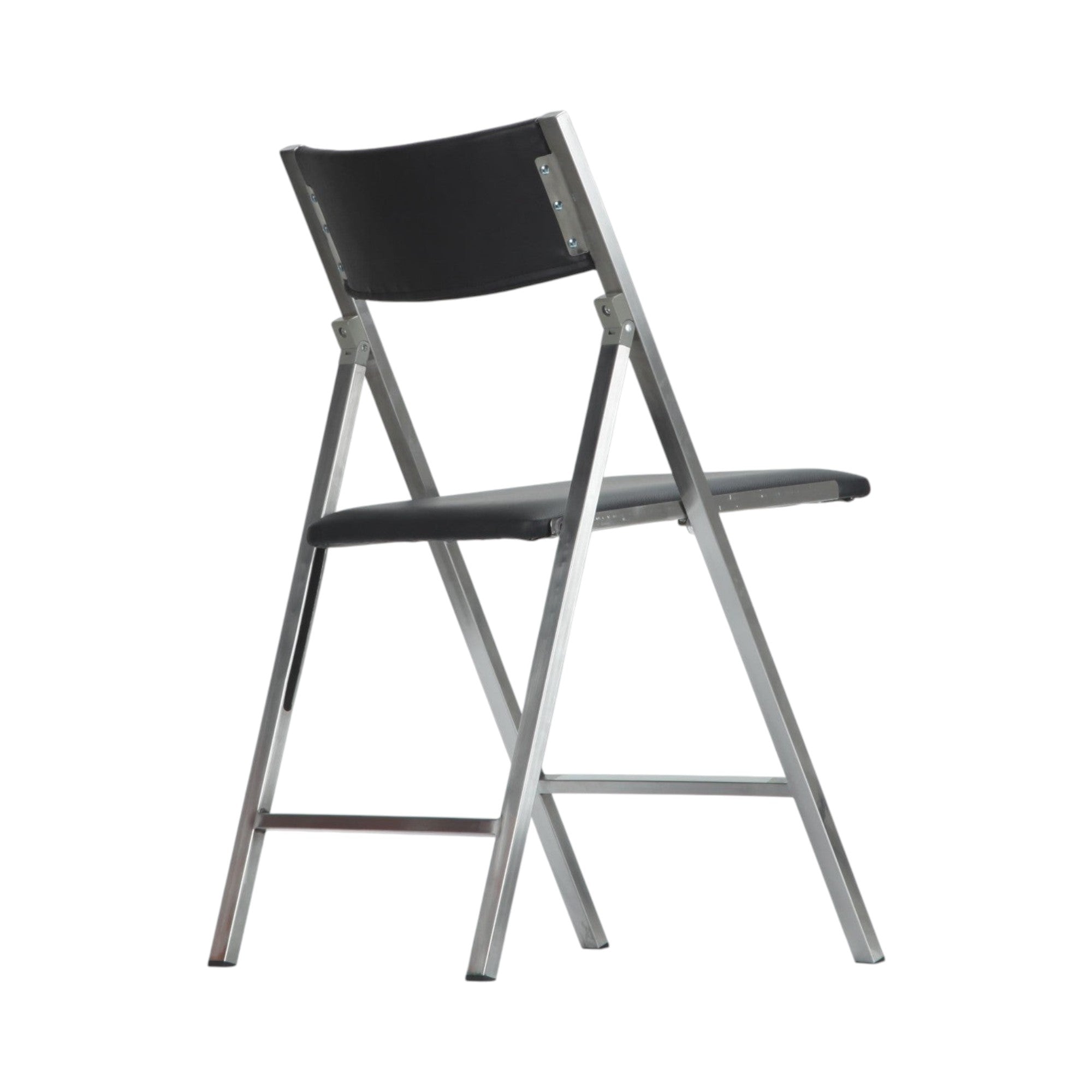 Xiaoyaozuo office chair modern folding chair with black seat and backrest on a silver metal frame.