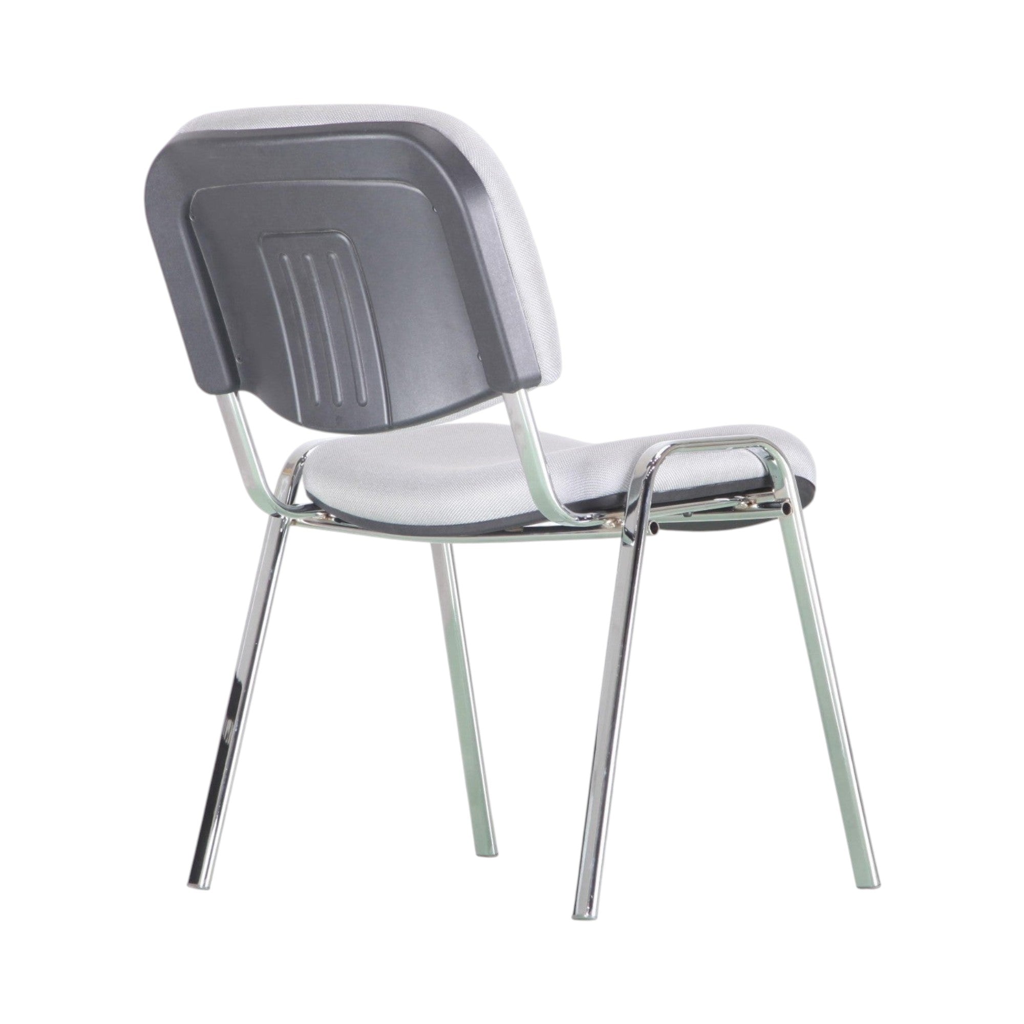 Xiaoyaozuo office chair: Modern grey fabric guest chair with a durable chrome-plated steel frame and padded seat.