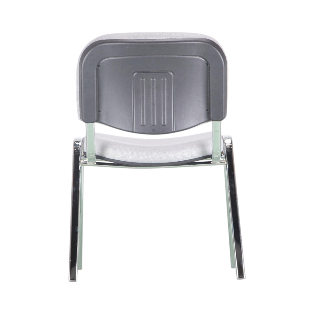 Xiaoyaozuo office chair modern grey fabric visitor chair with chrome legs and padded seat.