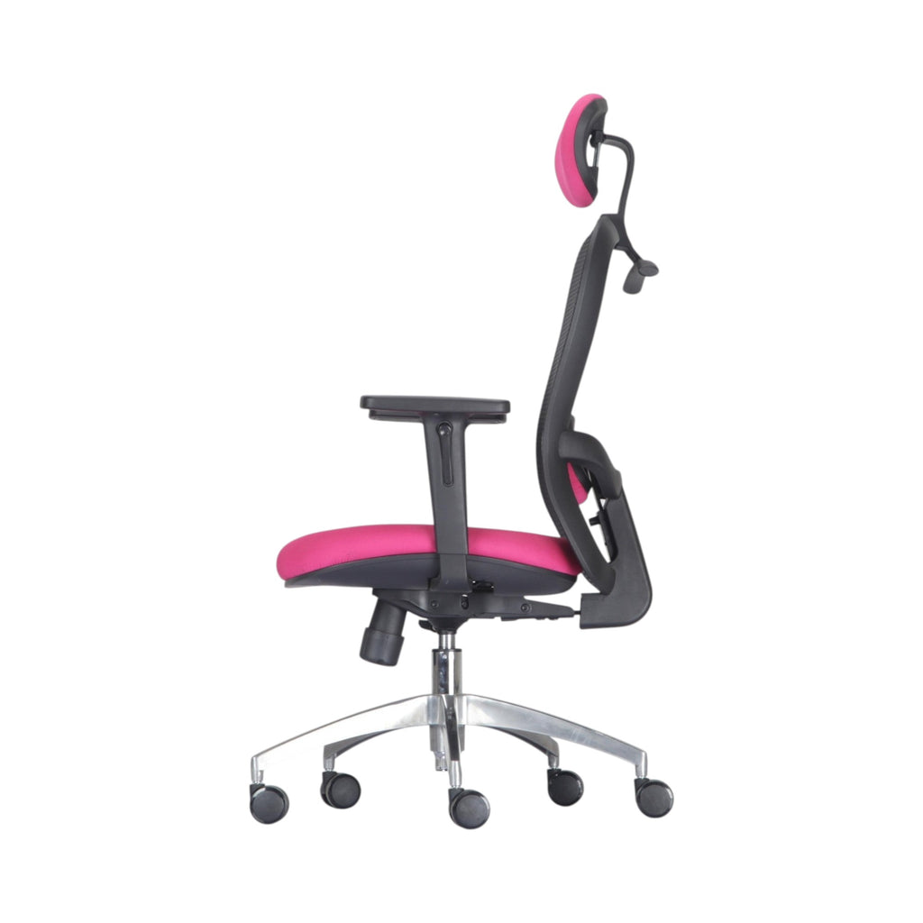 Xiaoyaozuo office chair ergonomic pink mesh office chair with adjustable headrest and armrests