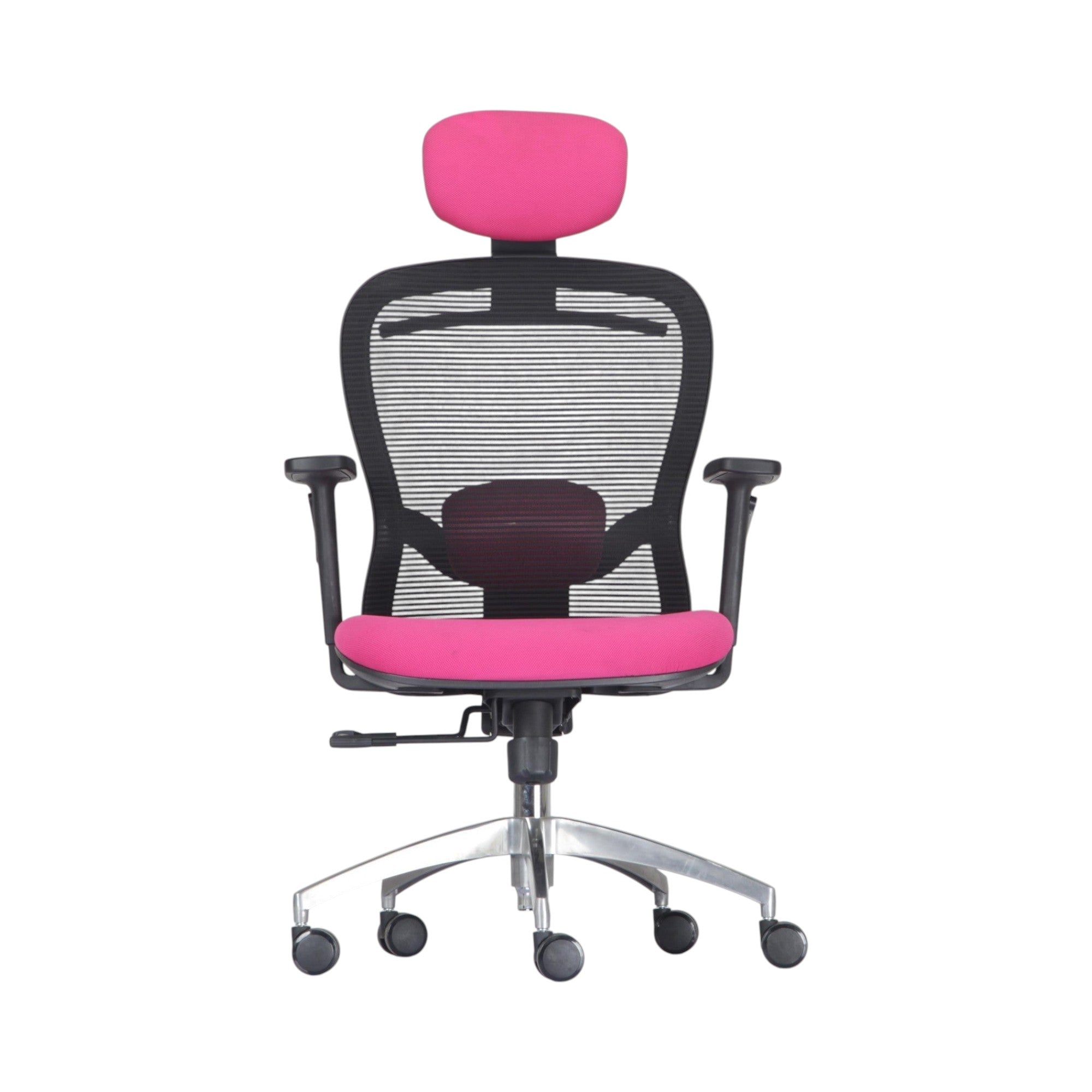 Xiaoyaozuo office chair ergonomic pink mesh office chair with adjustable headrest and padded seat.