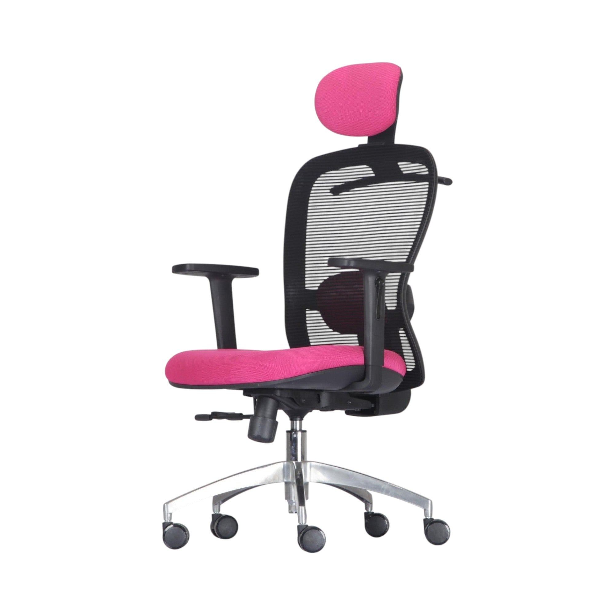Xiaoyaozuo office chair ergonomic pink mesh chair with adjustable headrest and armrests