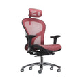 Xiaoyaozuo office chair: Red and black ergonomic mesh office chair with adjustable headrest and lumbar support.