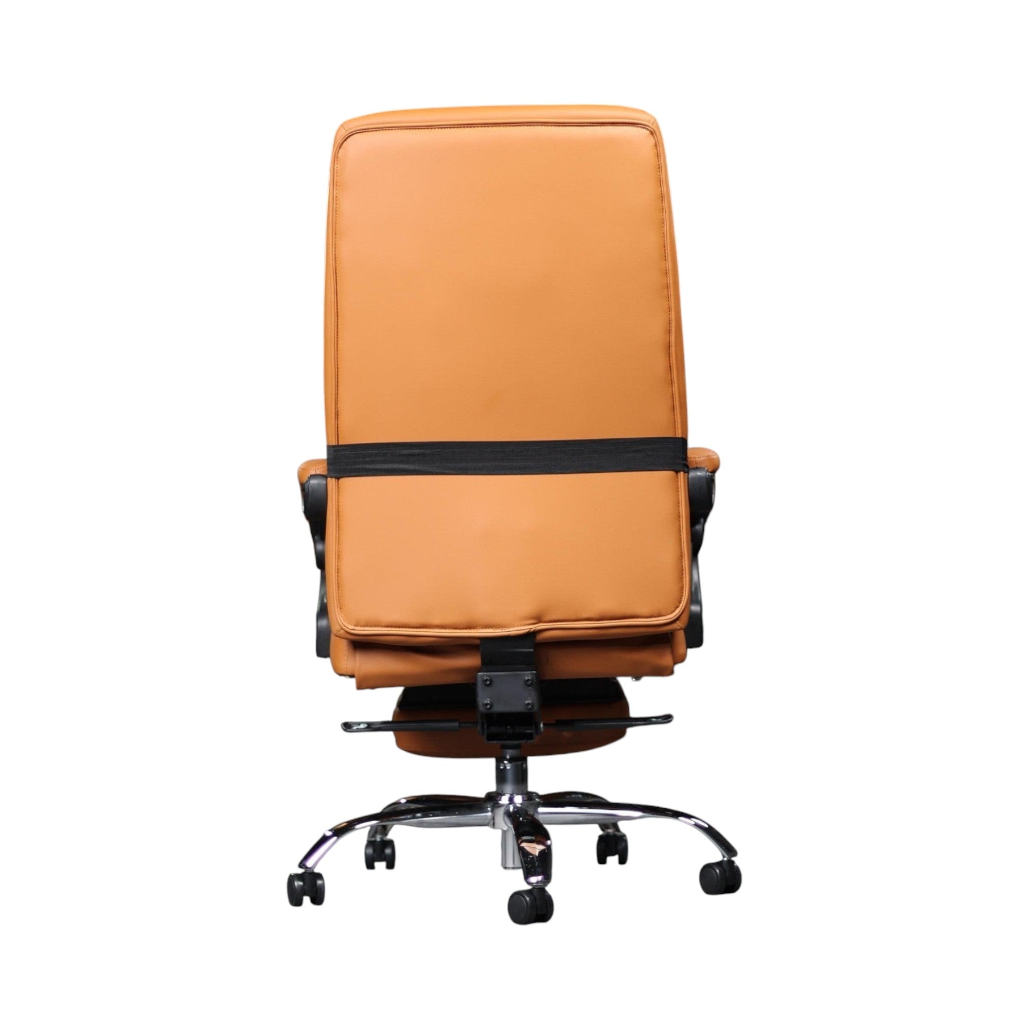 Xiaoyaozuo office chair tan faux leather executive ergonomic office chair with retractable footrest and lumbar support.