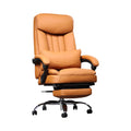 Xiaoyaozuo office chair executive ergonomic tan faux leather chair with retractable footrest and lumbar support