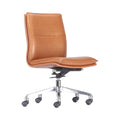 Xiaoyaozuo office chair: Tan faux leather executive office chair with ergonomic design and polished chrome base with casters.