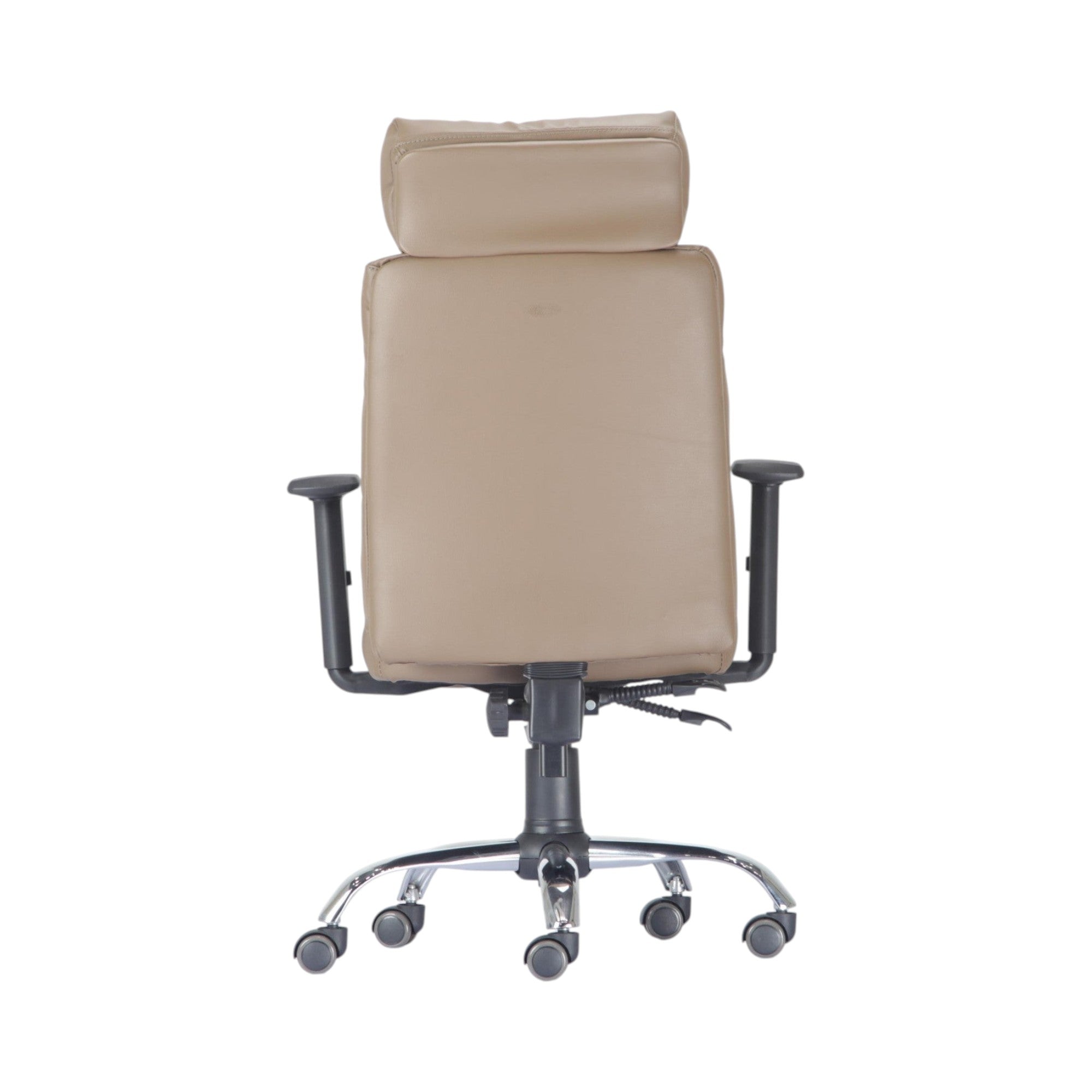 Xiaoyaozuo office chair taupe faux leather executive ergonomic chair with headrest and lumbar support.
