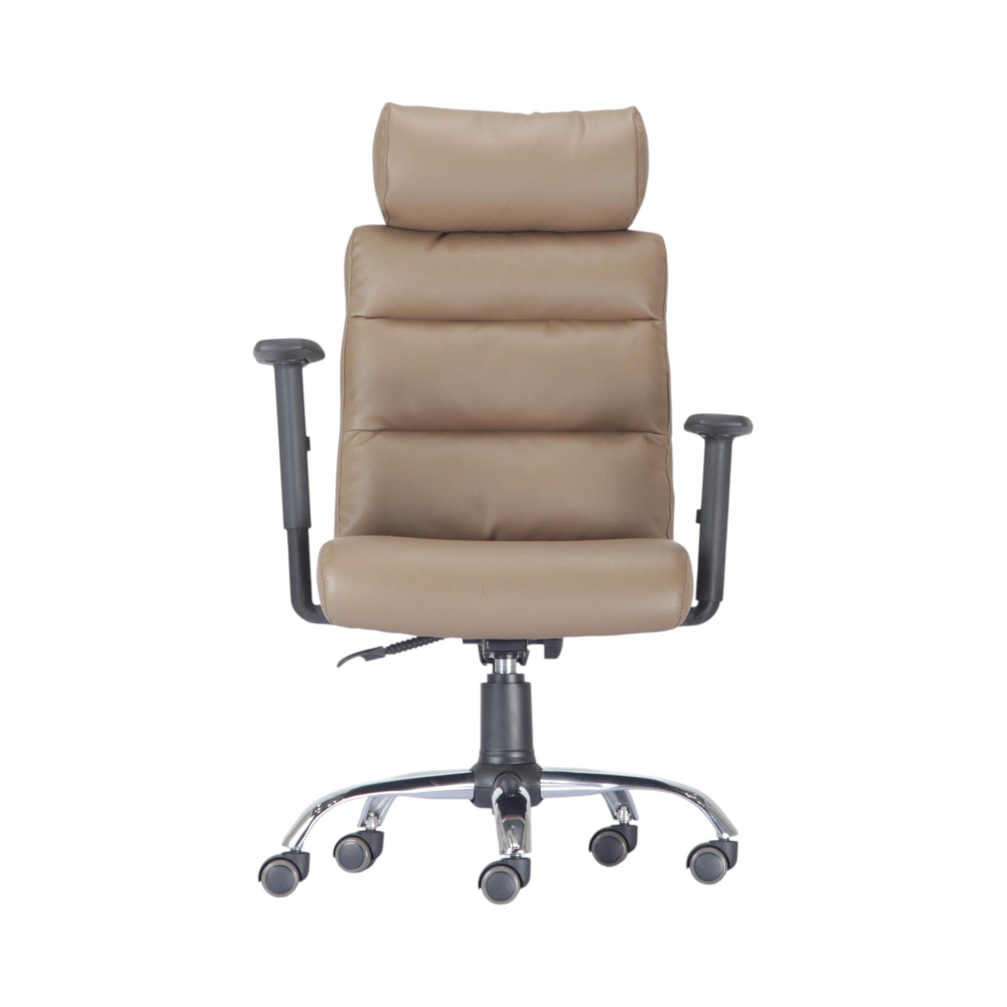 Xiaoyaozuo office chair taupe faux leather executive ergonomic chair with headrest and lumbar support.
