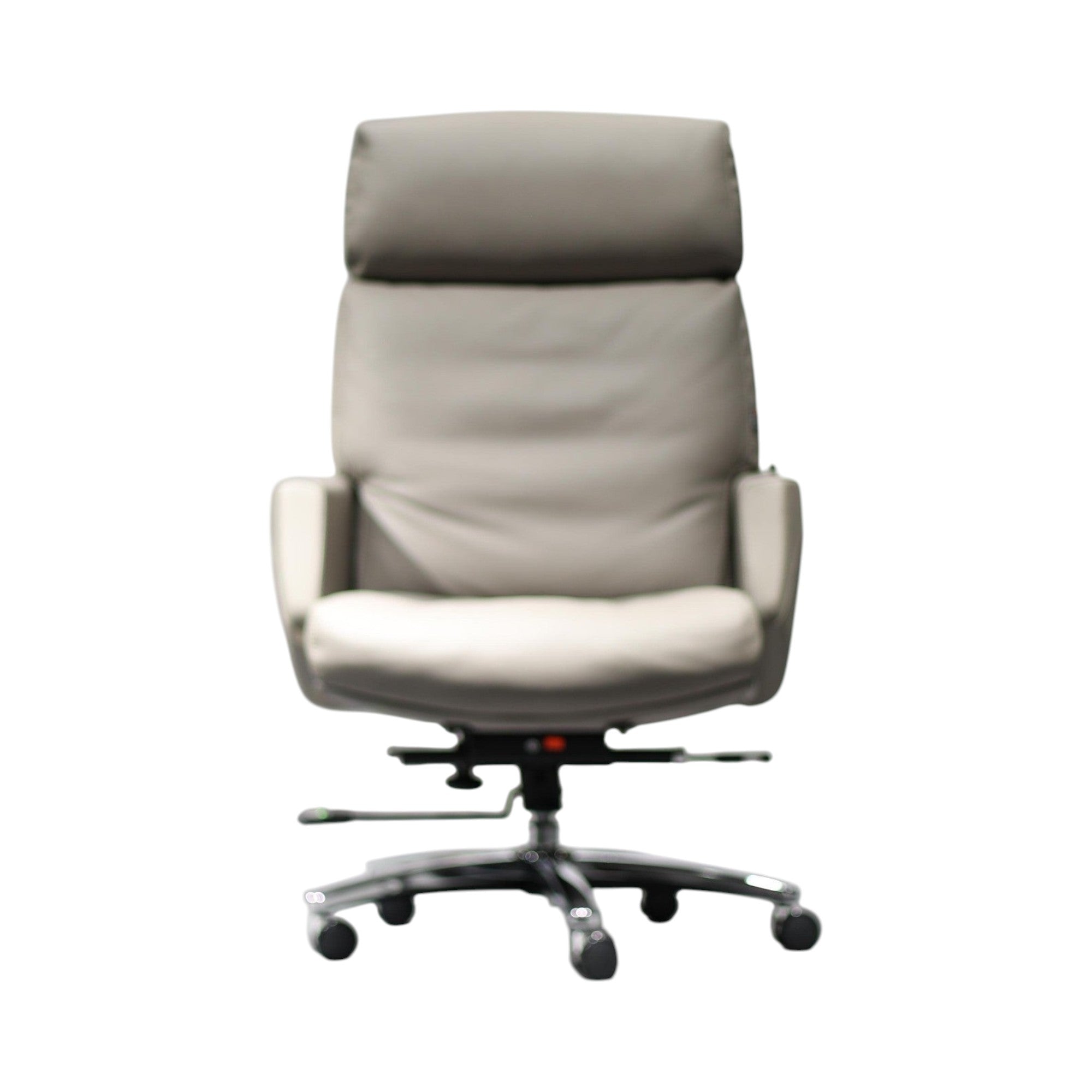 Xiaoyaozuo office chair taupe leather executive high back chair with ergonomic design and smooth-rolling casters.