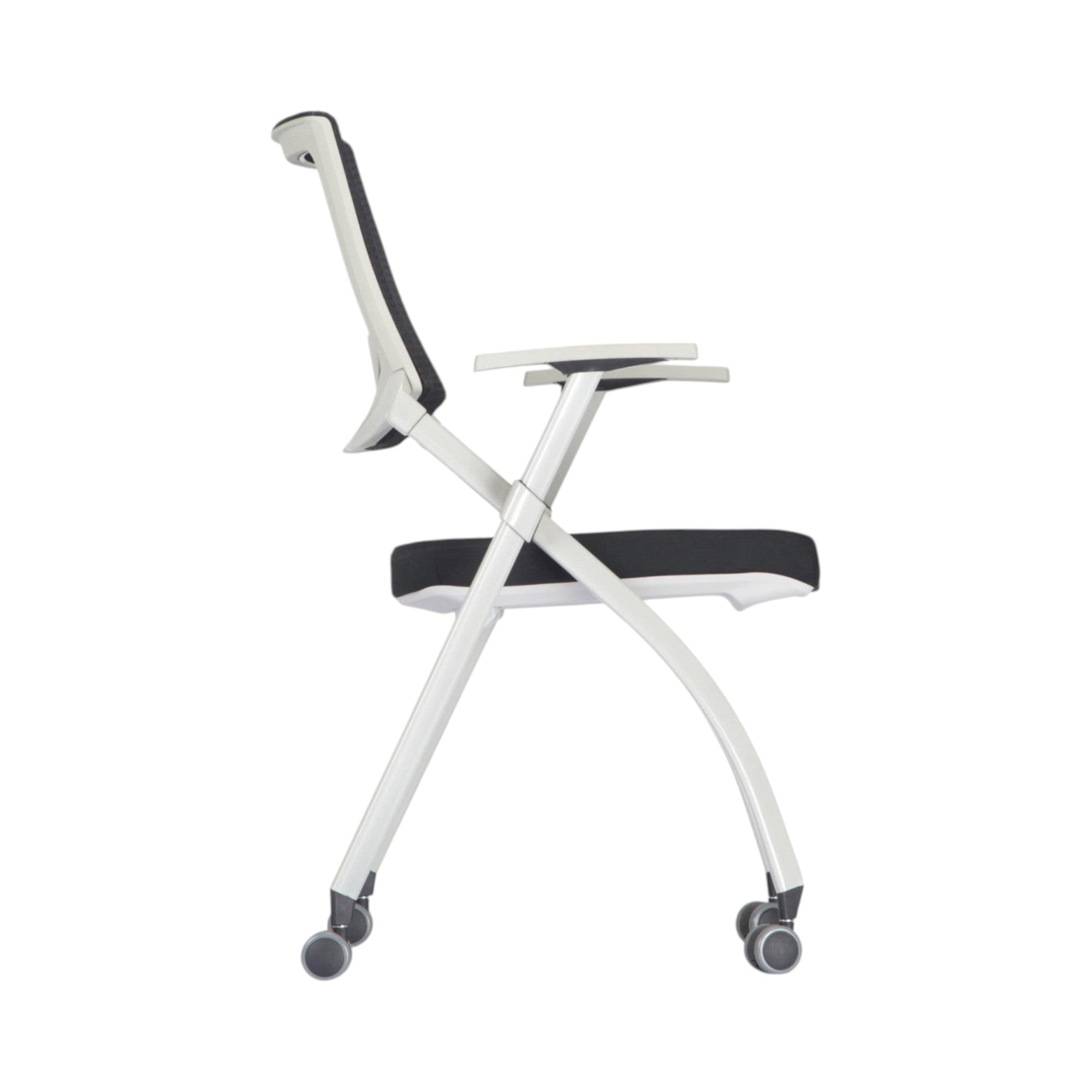 Xiaoyaozuo office chair: Modern white and black ergonomic mesh back office chair with wheels and foldable design.