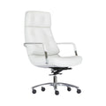 Xiaoyaozuo office chair executive high back chair in white tufted upholstery with chrome accents and casters.
