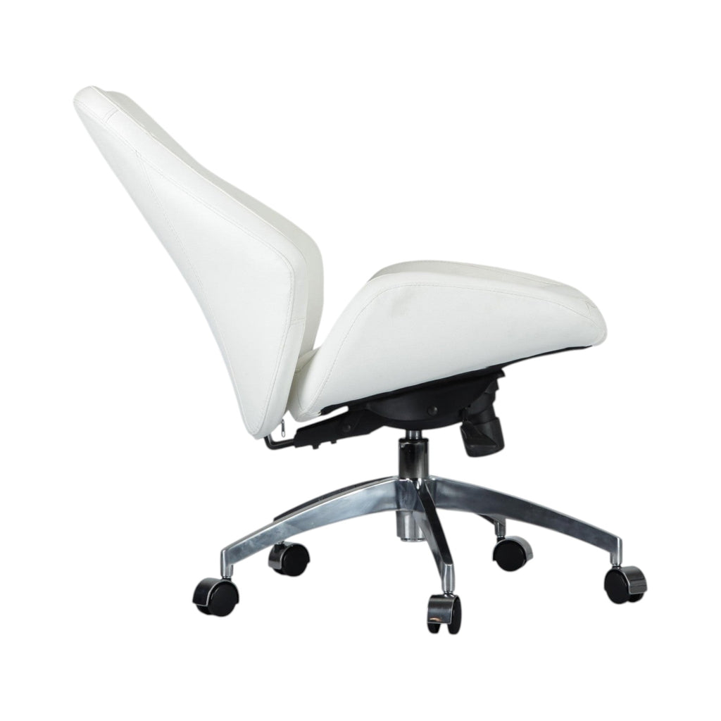 Xiaoyaozuo office chair white faux leather ergonomic executive chair with high back and casters
