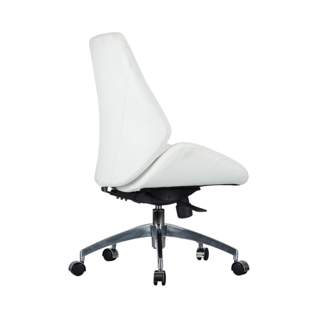 Xiaoyaozuo office chair white faux leather ergonomic executive chair with high back and casters