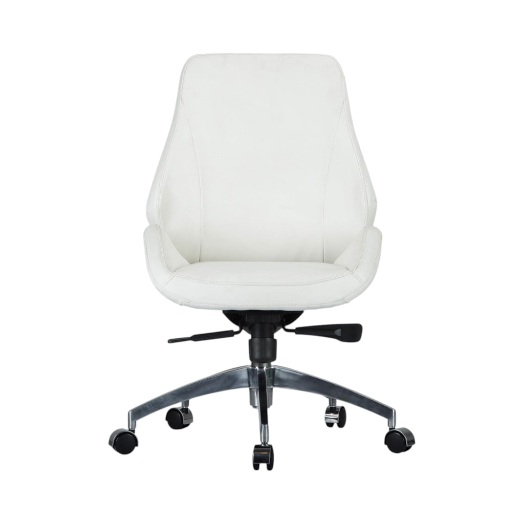 Xiaoyaozuo office chair white faux leather ergonomic executive chair with high back and casters