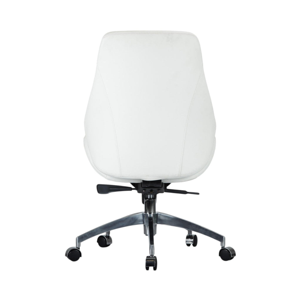 Xiaoyaozuo office chair white faux leather ergonomic executive chair with high back and casters