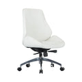 Xiaoyaozuo office chair: white faux leather ergonomic executive chair with high back, contoured seat, and casters.