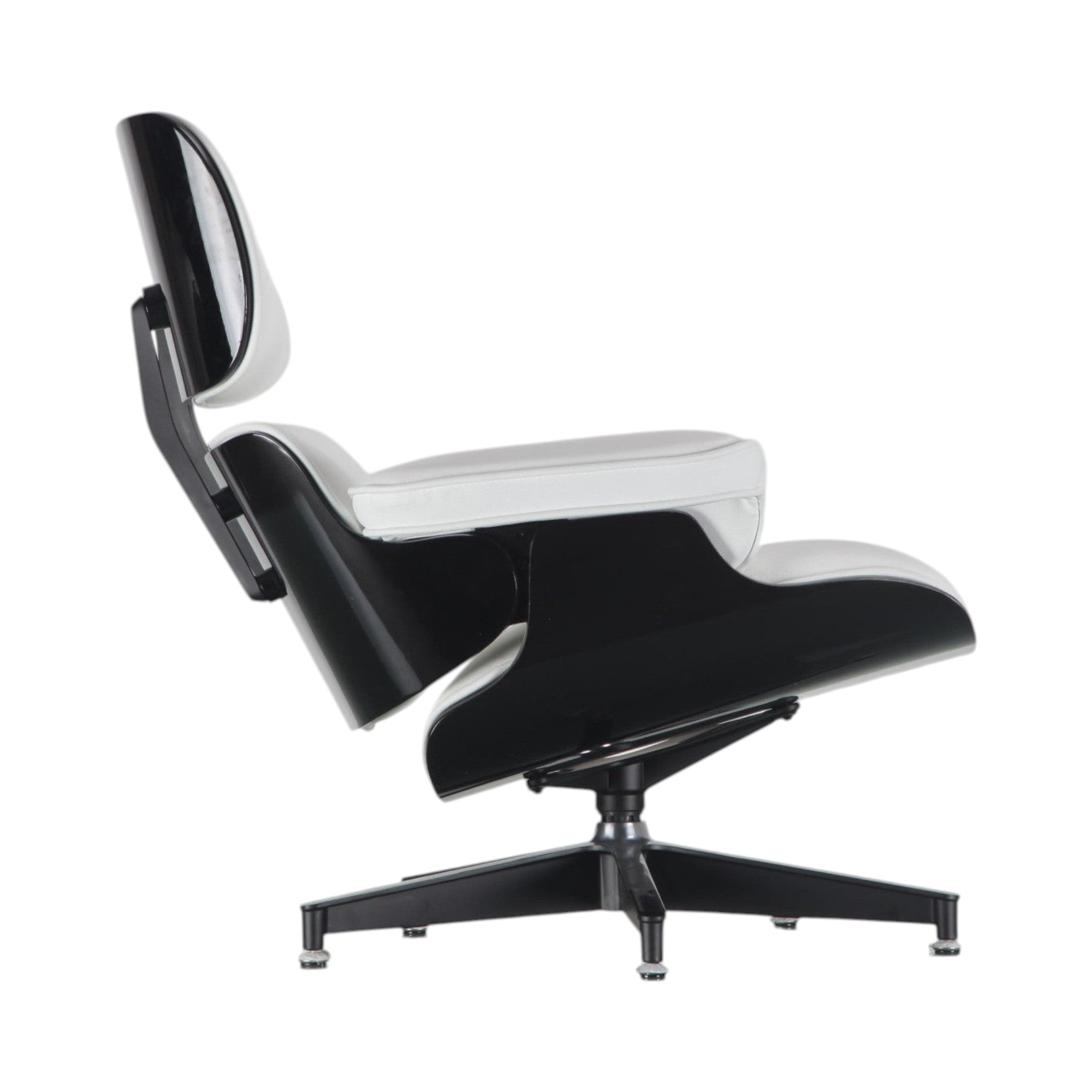 Xiaoyaozuo office chair modern white leather executive lounge chair with black base and adjustable feet