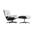 Xiaoyaozuo office chair modern white leather executive lounge chair and ottoman with black base and tufted backrest