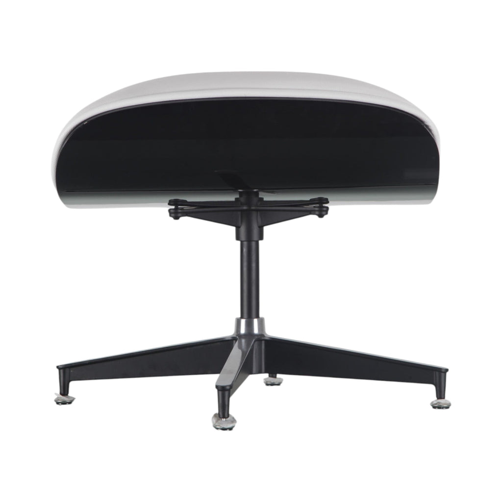 Xiaoyaozuo office chair white leather ottoman with black base and adjustable feet