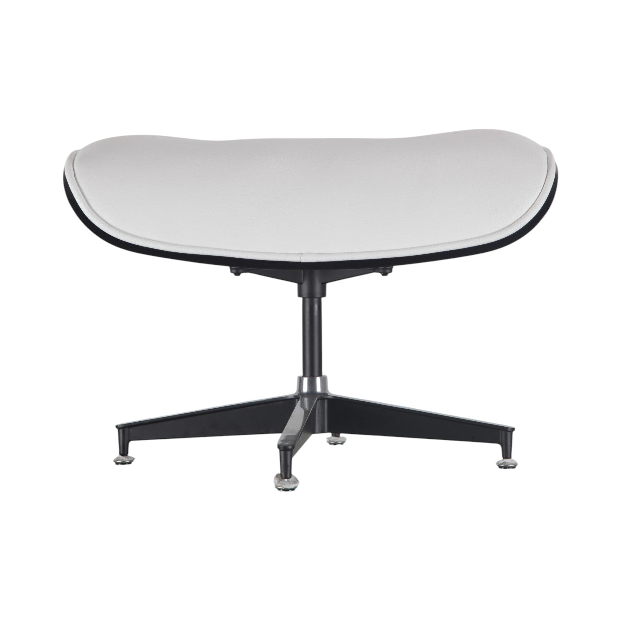 Xiaoyaozuo office chair modern white leather ottoman with black base and adjustable feet