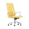 Xiaoyaozuo office chair executive high back chair in vibrant yellow upholstery with chrome accents and casters.